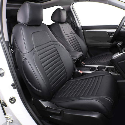 EKR Car Seat Covers for Honda CRV 2012-2014 LX Leatherette Full Set | Custom Fit for Honda CRV 2012 2013 2014 LX ,Factory-Style Interior Upgrade,Easy-Wipe,Faux Leather(Black) by EKR