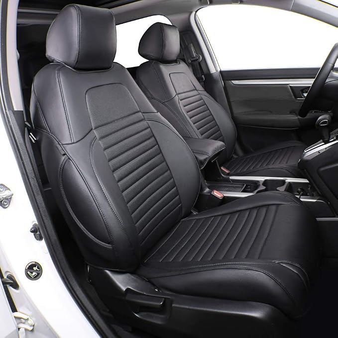 EKR Seat Covers for Honda Accord 2023 2024 2025 2026 LX(Rear Row W/Solid Backrest) Leather Car Seat Cover,Waterproof Car Seat Protectorss,Trucks Seat Covers Full Set(Black) by EKR