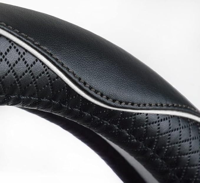 Rueesh Steering Wheel Cover Microfiber Leather Universal for 14.5-15 Inch | Anti-Slip Car Wheel Cover for Women and Men, Durable, Breathable Embossing, Soft Padding - Image 8