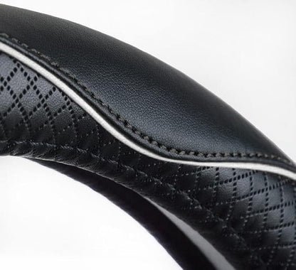 Rueesh Steering Wheel Cover Microfiber Leather Universal for 14.5-15 Inch | Anti-Slip Car Wheel Cover for Women and Men, Durable, Breathable Embossing, Soft Padding - Image 8