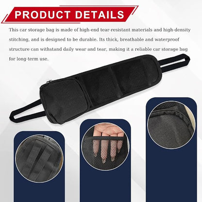 Car Seat Side Storage Pocket, Car Seat Organizer Hanging Bag (2, Black) - Image 3