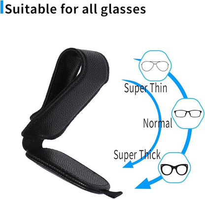 Yuoyar 2 Packs Magnetic Sunglass Holder for Car Visor (Black) | Magnetic Interior Car Accessories - Image 5