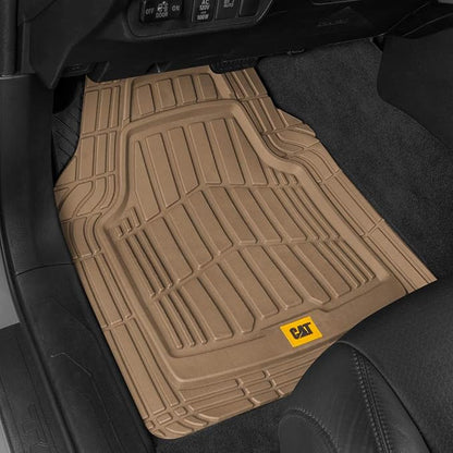 Cat® ToughRide™ Heavy-Duty 3 Piece Rubber All Season Floor Mats for Car Truck Van SUV, Black - Premium Trim to Fit Cars Floor Mat, All Weather Deep Dish Automotive Floor Mats, Total Dirt Protection - Image 2