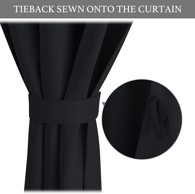 NICETOWN Black Portable Blackout Curtains for Door Window, 42" x 48" | Room Darkening Window Blinds Privacy Thermal Insulated Short Magnetic Curtains for Closet Doorway Basement, 1 Panel - Image 5