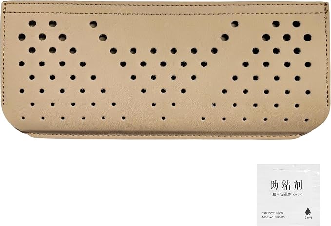 Car Seat Side Pocket Organizer, Auto Center Console Storage Pocket with Adhesive Tape, Multifunctional Leather Tray Pouch Sunglasses Holder for Car Seat Door Window (Beige) by Unknown