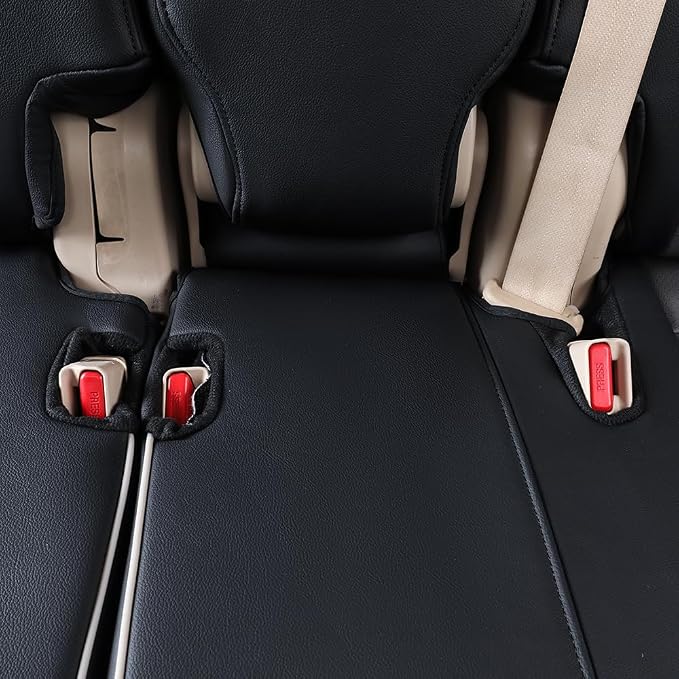 EKR Car Seat Covers Custom Fit for Toyota 4Runner(5 Seats) Full Set | for Toyota 4Runner 2003-2009(Power Front Seats)Airbag Compatible,Waterproof Pet-resistant,Faux Leather(Black/Gray) - Image 3