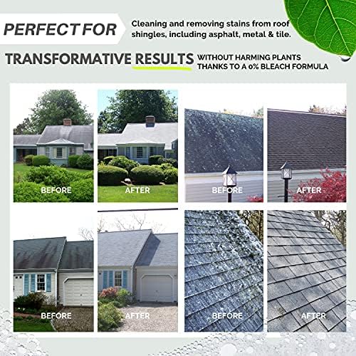 Wash Safe™ ROOF WASH Eco-Safe and Organic Roof Cleaner, 3 lb. | Clear, Bleach-Free Concentrate | Clean Up to 3,000 sq. ft. of Asphalt, Wood, Slate and Ceramic Shingles or Tiles - Image 3