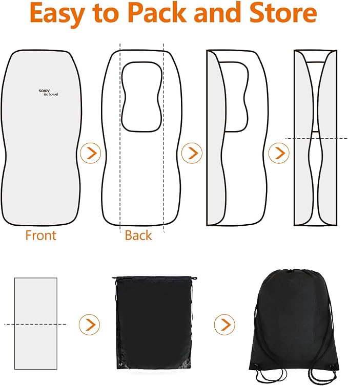 IsoTowel Car Seat Cover for Front Seat,Breathable Fabric with Non-Slip Bottom,Comfort Car Seat Protector for Cold Weather (Black & White) - Image 6