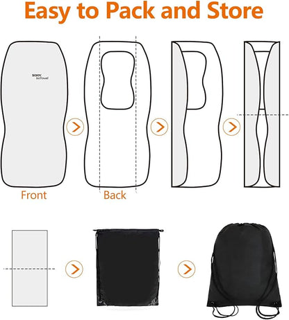 IsoTowel Car Seat Cover for Front Seat,Breathable Fabric with Non-Slip Bottom,Comfort Car Seat Protector for Cold Weather (Black & White) - Image 6