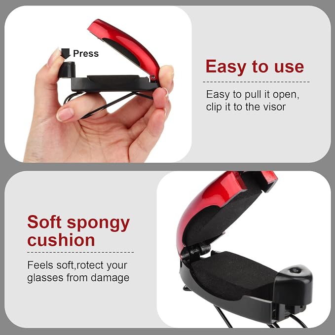 Frienda 10 Pieces Auto Car Vehicle Sun Visor Clip Holder for Sunglasses Glasses Holder Hanger Eyeglasses Mount Ticket Card Clip Car Accessories(Colorful) - Image 3