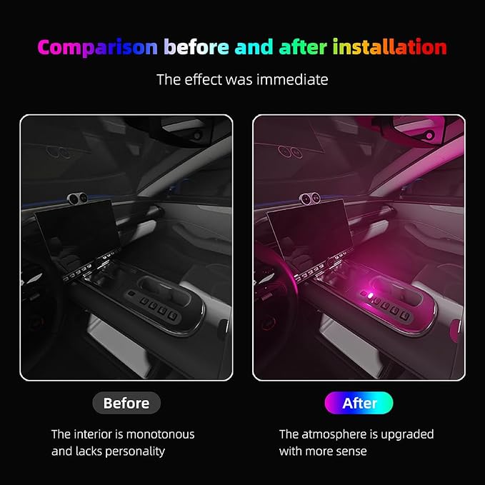 Type-C Adapters Atmosphere Light 4-Pack Universal Plug-in Miniature LED Night Light for Car Interior and Trunk Ambient Lighting Armchair lamp (White) - Image 6