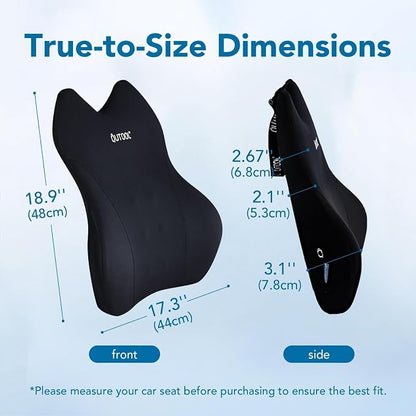 Patented Lumbar Support Pillow for Car, Truck Accessories Travel Essentials, Memory Foam Back Cushion for Driving Seat, Back Pain Relief,Washable Cover, Lower Back Support Fits Most Cars(Black) - Image 8