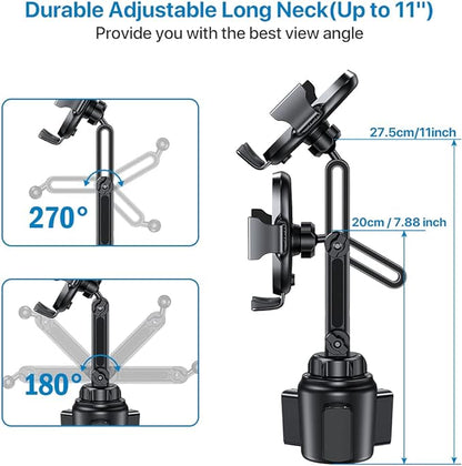 miracase Universal Cup Phone Holder for Car, [Upgraded Version] Adjustable Long Neck Car Cup Holder Phone Mount Cradle Friendly Compatible with iPhone Samsung Google and All Smartphones, Crystal Pink - Image 5