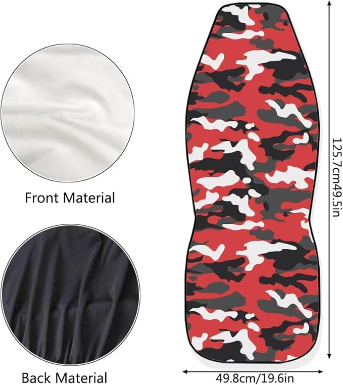 Red and Gray Camoflag Seat Covers for Cars Front Seat, Two Pack Front Seat Covers Car Seat Protectors for Women Men Automotive Interior Covers Universal fit SUV Truck Van Sedans - Image 5