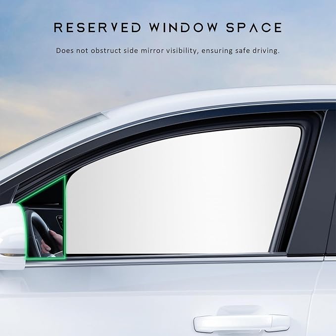 4 PCS Car Window Shades, Magnetic Vehicle Side Window Cover for Light Blocking & UV Protection, Full Blackout Front Rear Windows Privacy Covers for Camping Traveling Napping (Silver) - Image 3