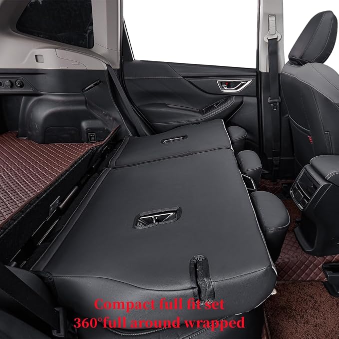 Car Seat Covers for 2009-2013 Subaru Forester,Rear w/Armrest,Faux Leather | Full Set Suv Seat Cushion,Easy Installation,Factory Look,Waterproof Car Seat Protector (Black/Gray) - Image 7