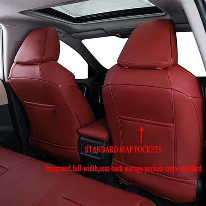 EKR Corolla Seat Cover Custom Fit for Toyota Corolla 2023 2024 2025 2026 LE, Leather Car Seat Cover Full Set-Faux Leather (Burgundy) - Image 2