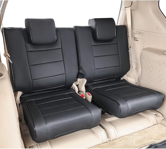 EKR Car Seat Covers Custom Fit for Toyota 4Runner(5 Seats) Full Set | for Toyota 4Runner 2003-2009(Power Front Seats)Full Wrap,Airbag Compatible,Waterproof Pet-resistant,Faux Leather(Black) - Image 6