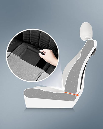 Road Comforts Car Seat Covers for Front Seat, Low Back Heavy Duty Breathable Flax Seat Protector, Airbag, Not Seat Belt Compatible, Washable Seat Cover Fits for Most Cars, Trucks, SUVs, Vans Black - Image 6