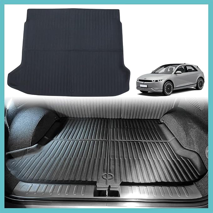 BestEvMod for Ioniq5 All Weather Trunk Mat, 3D Cargo Liner Rear Trunk Floor Mat XPE Material Compatible with Hyundai Ioniq 5 2022 2023 2024 Accessories NOT Fit 2025+ by BestEvMod
