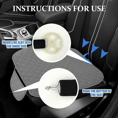 Leather Front Car Seat Cover, Anti-Slip Car Seat Bottom Covers, Full Wrapped Bottom Seat Protectors with Storage Pocket, Universal Comfortable Seat Cushion Fit Vehicles SUVs Trucks (K2-Gray) - Image 4