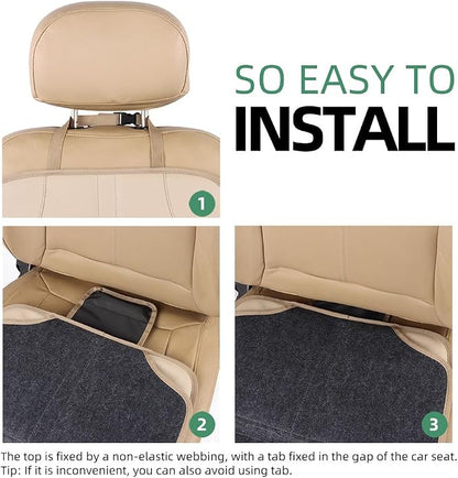 Viaviat Leather Car Seat Protector for Booster Durable Waterproof Protector Mat Large Auto Seat Cover with Storage Pocket for Child Toddler Safety Seat Baby Basket (Beige) - Image 4