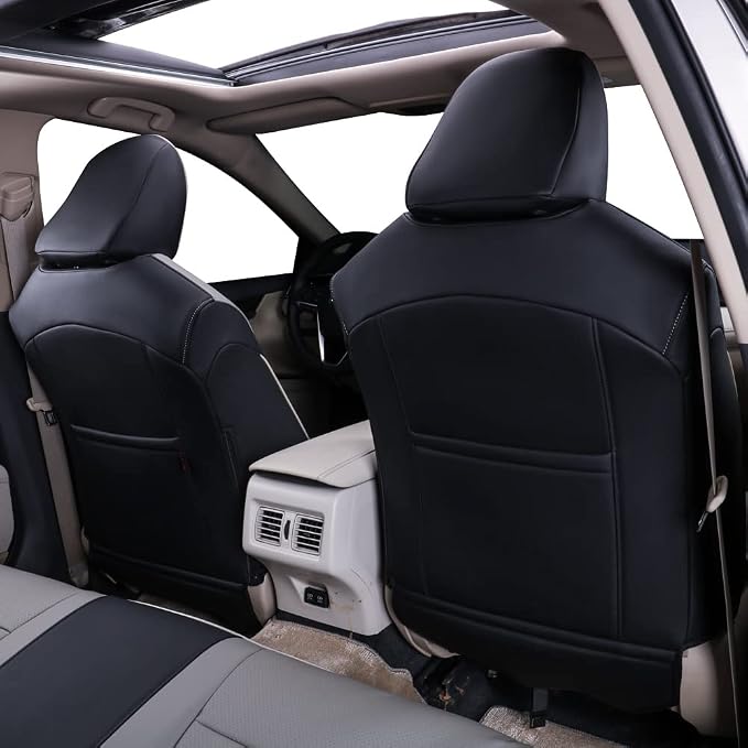 EKR Car Seat Covers for Toyota Camry 2018-2024 (Gas),Full Set | Custom Fit for Toyota Camry L/LE/SE 2018-2024 & SE Nightshade 2020-2024,Factory-Style Upgrade-Faux Leather(Black/Gray) - Image 2