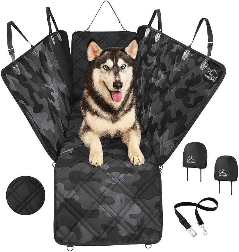 Meadowlark Dog Car Seat Cover, Heavy Duty Hammock, XL Trucks, Gray Camo by Meadowlark