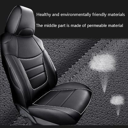 CocheFamilia Custom Fit RAV4 Car Seat Covers for Select Toyota RAV4 LE 2013 2014 2015 2016 2017 2018 (NOT for Hybrid) - Full Set, Leather (Black and Grey) - Image 5