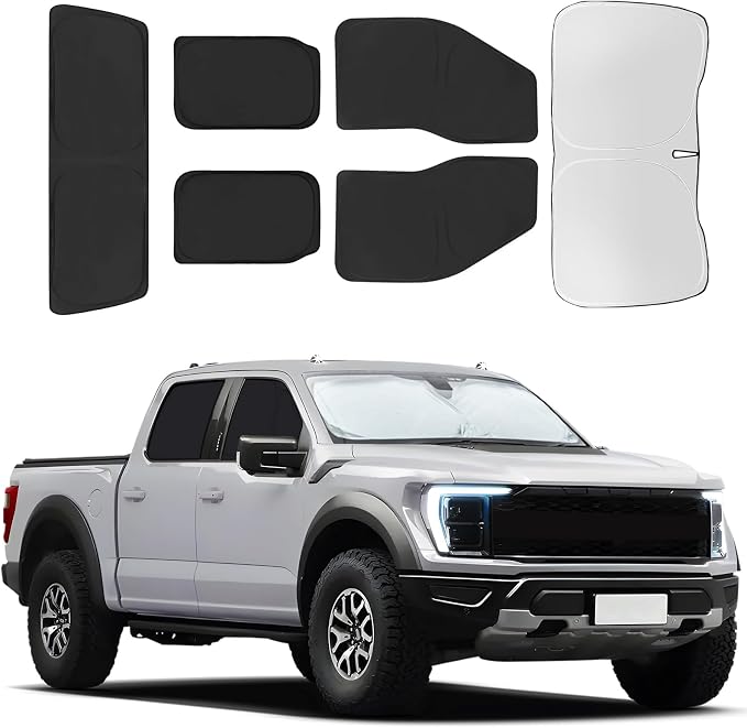 for Ford F150 4Door 2021-2025 Car Window Shades, 6Pcs Full Window Covers | Privacy Sun Shade Set for Front Windshield Side and Rear Windows, Keeps Vehicle Cool for Camping Napping by MakeLifeBetter