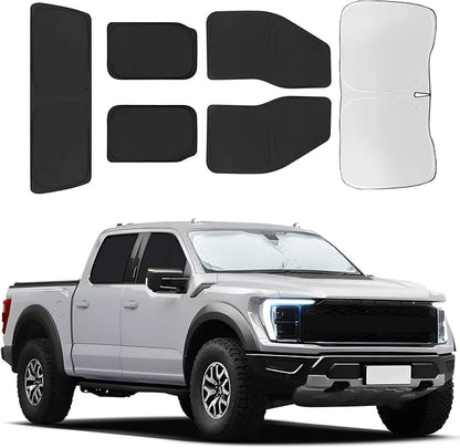 for Ford F150 4Door 2021-2025 Car Window Shades, 6Pcs Full Window Covers | Privacy Sun Shade Set for Front Windshield Side and Rear Windows, Keeps Vehicle Cool for Camping Napping by MakeLifeBetter