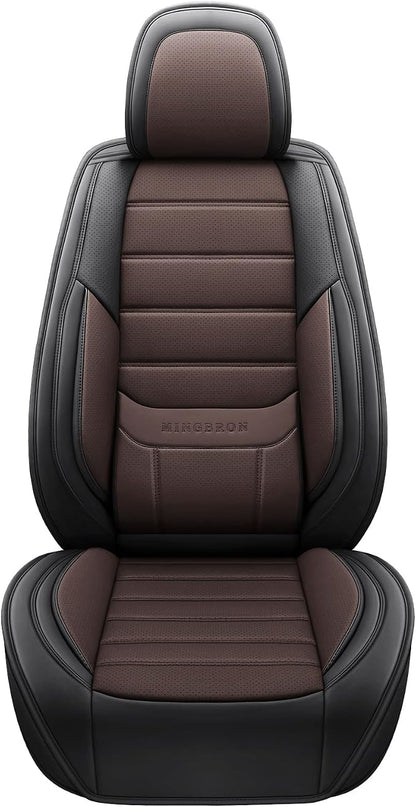 MINGBRON Seat Covers, Car Seat Covers Front Seats, Car Seat Cover, Car Seat Protector Waterproof, Car Seat Cushion Nappa Leather, Brwon Seat Covers Carseat Cover Universal Fit for Most Cars - Image 3