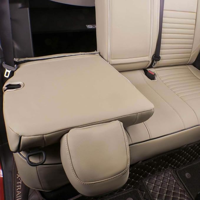 EKR Car Rogue Seat Covers 2020-2021(Sport),Leatherette Full Set | Custom Fit for Nissan Rogue Sport S/SV/SL 2020 2021 2022,Faux Leather(Beige) - Image 6