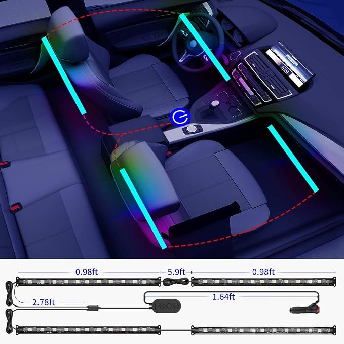 Govee Car Lights, RGBIC, Smart Interior Car Lights, APP&Remote Control | 72 LED Lights, for Decor, DIY Mode and Multiple Scene Options, 2 Lines Design - Image 6