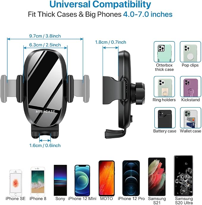 miracase Cup Phone Holder for Car, [Upgraded Version] Adjustable Long Neck Car Cup Holder Phone Mount Cradle Friendly Compatible with iPhone Samsung Google and All Smartphones, Green - Image 6