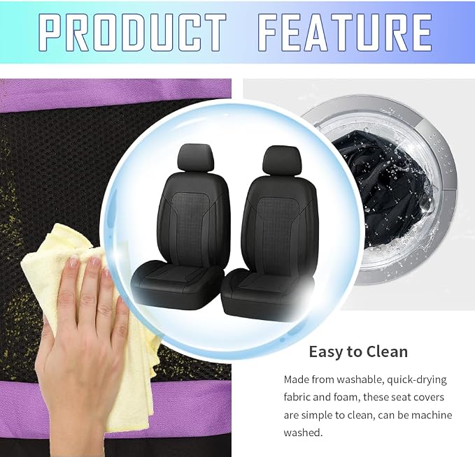 4PCS Cooling Car Seat Covers,Breathable Front Seat Covers with Mesh Construction and Foam Padding,Car Seat Protector to Reduce Back Sweating,Universal Car Interior for Car SUV (Mint) - Image 4