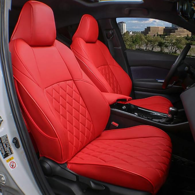 EKR Accord Car Seat Covers for Cars Honda Accord EX,EX-L,Sport,Sport SE,Touring 2016 2017(Rear Row W/Split),Car Seat Cover Full Set,Leather Seat Covers Front Seats & Back-Faux Leather(Red) by EKR