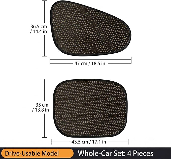 4-Pack Universal Car Side Window Sun Shades, 2026 New Side Automotive Window Sunshades, Gel Electrostatic UV Protection Sunshade Car Shades for Side Windows (Curved +Square) - Image 7