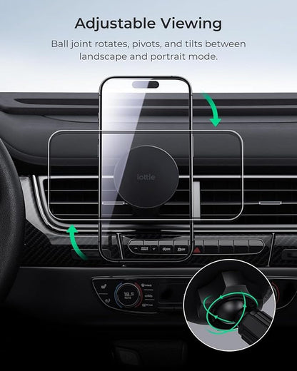 iOttie iTap 3 Magnetic Air Vent Car Mount Phone Holder with Magnetic Ring Adapter. Compatible with iPhone, Samsung Galaxy, Google Pixel, Huawei, LG, and All Qi Compatible Smartphones - Image 5