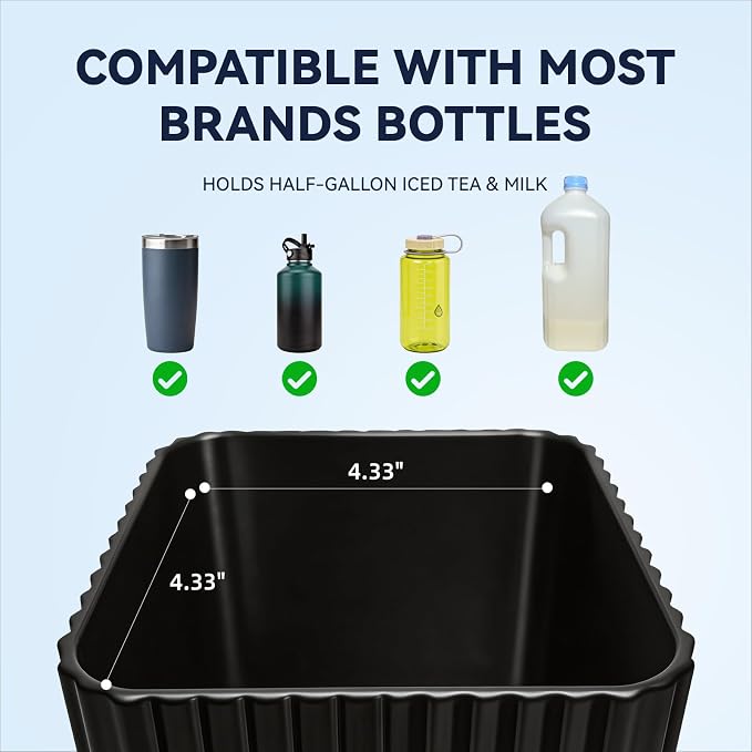 Half-Gallon Car Cup Holder Expander Organizer with Adjustable Base | Anti-spill | 4.33"*4.33"*3.94" holds half-gallon iced tea |Dual storage drinks & small gear|2.56"-3.94" adjustable base - Image 4
