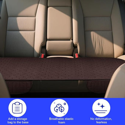 Osilly Car Back Seat Cover, Anti-Slip Long Vehicle Rear Bench Protectors with Storage Pocket, Breathable Comfortable Auto Interior Seating Bottom Protection Accessories, Universal Fit (Coffee) - Image 5