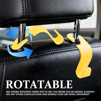 4PCS Car Seat Headrest Hooks, Purse Hook for Car | Car Headrest Hidden Hook, Car Interior Accessories Multi-Use Portable Headrest Organizer Holder for Purse Handbag Coats - Image 8