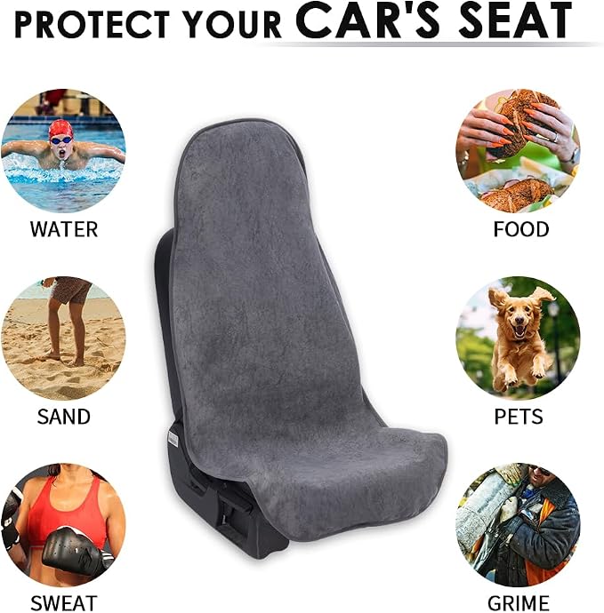 Waterproof Car Seat Cover Universial Fits Car Sweat Towel for Trucks SUV Car Seat Protector Grey - Image 7