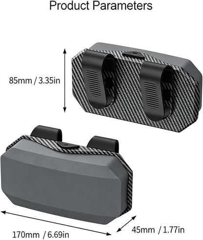 Sunglasses Holder for Car Visor, One-Handed Press to Open Car Glasses Case, Carbon Fiber Texture Visor Accessories Stability for Truck SUV Sedan, Anti-Scratch Velvet Interior (Grey) - Image 2