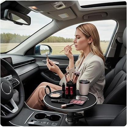Car Desk for Laptop, Car Tray & Car Food Tray with Cup Holder ，Height-Adjustable 360° As Car Seat Tray Or Car Table Tray, Compatible with Tesla Model 3/Y/S, Ford/Most Vehicles (Black) - Image 8