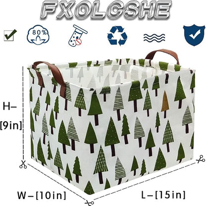 Tree basket,Laundry Basket Green Hamper Fabric Laundry Hamper,for baby hamper Nursery Toy Organizer tree room decor,Christmas gift decor,Gift Basket (tree) - Image 7