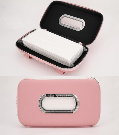 Car Tissue Holder, Sun Visor Napkin Holder, Luxury PU Leather Backseat Tissue Case Holder (Pink) - Image 5