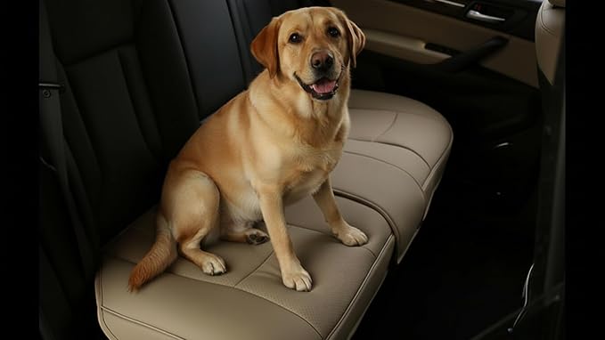 EDEALYN® 1 Pack Scalable (124-140cm) Back Seat Cover Car Seat Cover Seat Protector Rear Seat Bottom Cover Fits 90% of car - for Seat Bottom Only (Tan - Rear seat) - Image 7