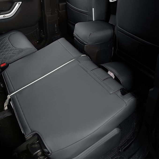 GIANT PANDA Wrangler JK Seat Covers Custom Fit for Jeep Wrangler,Premium Waterproof Faux Leather, 2013 2014 2015 2016 2017 JK 2 Door Full Set (Black) - Image 9
