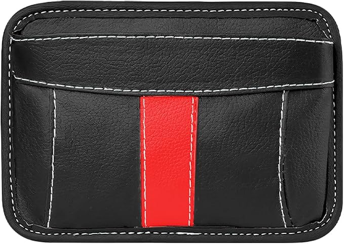 Car Seat Side Pocket Organizer, Leather Vehicle Seat Gap Filler Organizer, Automotive Console Side Cell Phone & Sunglasses Holder Storage Bag, Universal for SUV Automobile Truck (Black) - Image 7